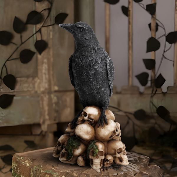 Skeletter dekorative figurer Katte og krager statuer A2