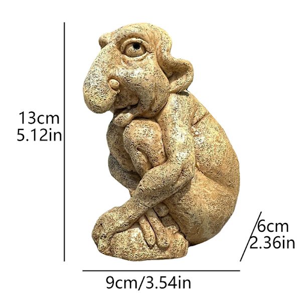Gotisk skulptur venlig trold statue støbt sten have statue 1PC