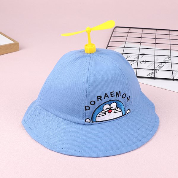 Doraemon Small Propeller Children Baby Fisherman Hat Mesh Cap Blue