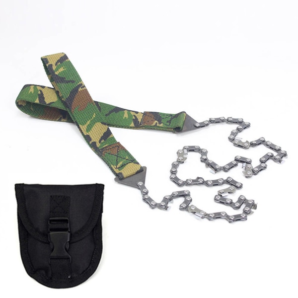 Pocket Chainsaw Emergency Survival Manuell Steel Rope Chainsaw camouflage
