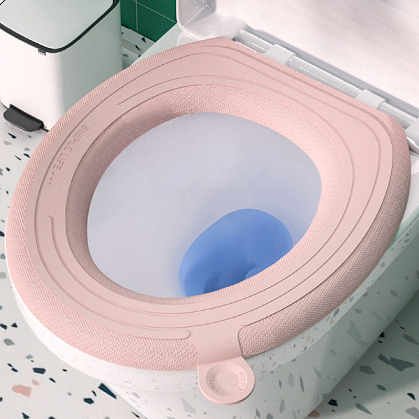 2 kpl WC-istuimen cover Pestävä wc-kannen pehmuste Pink O-shaped