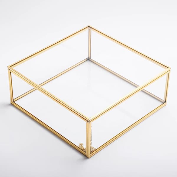 Transparent glas smyckeskrin Bröllopsring box