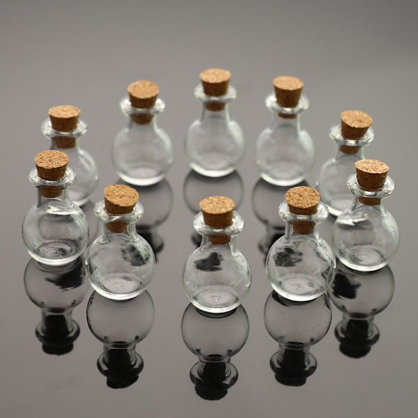 10 kpl minilasipulloja Pienet toivepullot Transparent