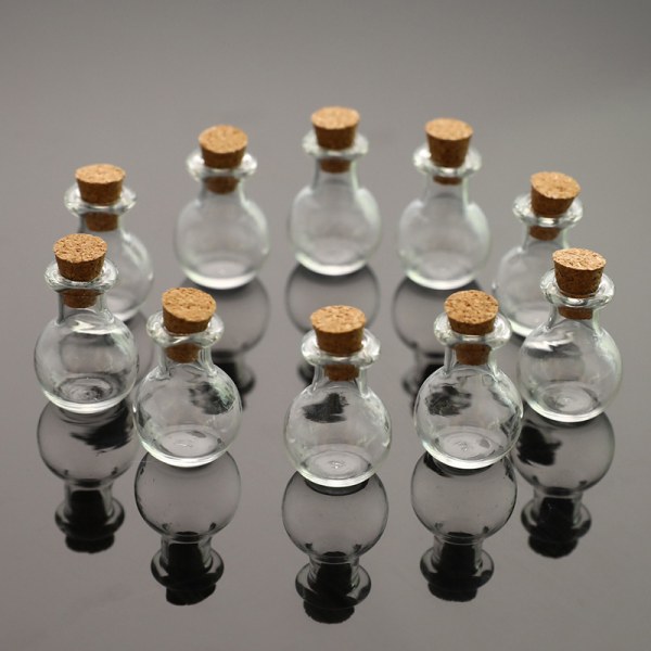10 st Mini glasflaskor Små önskeflaskor Transparent