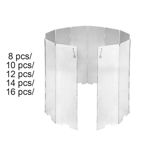 Plader Gaskomfur Vindskærm Udendørs Camping Picnic Madlavning Bur Silver 12pcs
