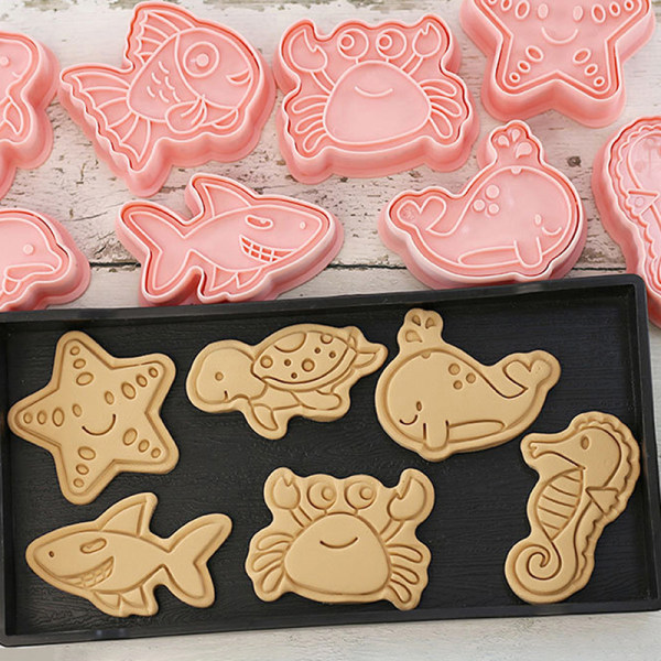 8 Stk/Sæt Ocean Animals Biscuit Form 3D Cartoon Cookie Form