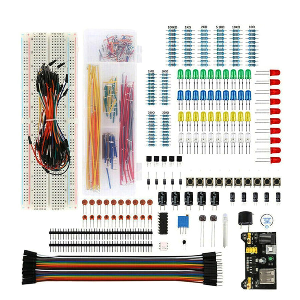 DIY Electronics Components Kit 830 Tie-point Breadboard för Ard