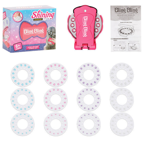 180 Flera Former Färger Gems Girls DIY Sticker Hår Deco Toys pink