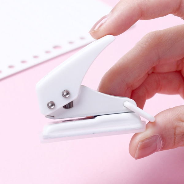 e Mini Single Hole Shape Punch til Planner Disc Ring DIY Pink