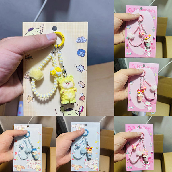Kawaii Sarjakuvanukke Avaimenperä Laukun Koriste Yleiskäyttöinen Matkapuhelin A8