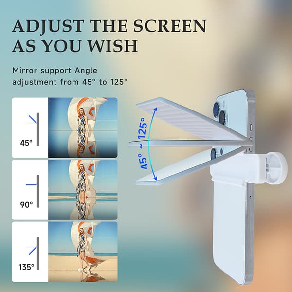 Smartphone Camera Mirror Reflection Clip Kit Black