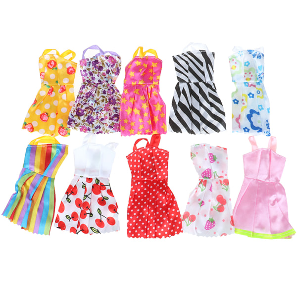 Dockor Dress Up Kläder Klänningar Minidress Accessoarer Festkläder colorful set