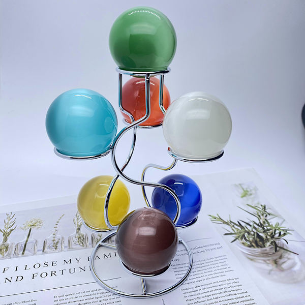 Seven Crystal Ball Seat Ball Display Stand Crystal Ball Bracket Silver L