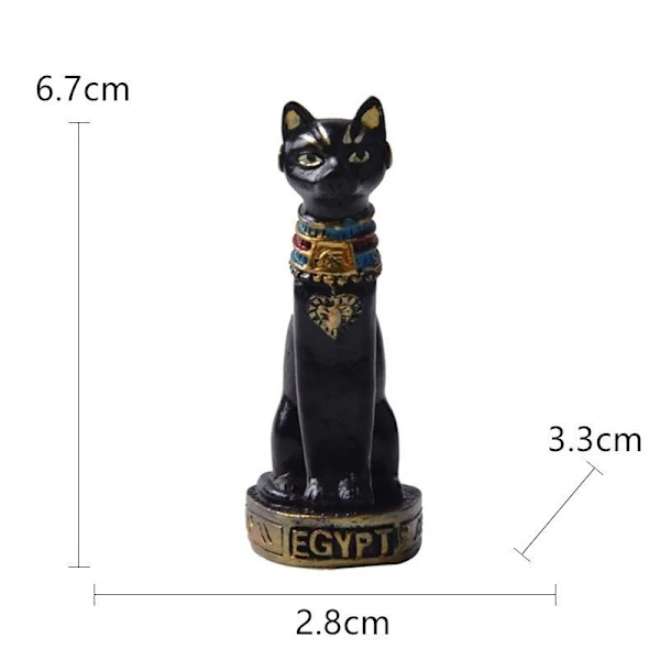 Kattestatue Ornament Egyptisk Kat Figur Statuette Dekoration White