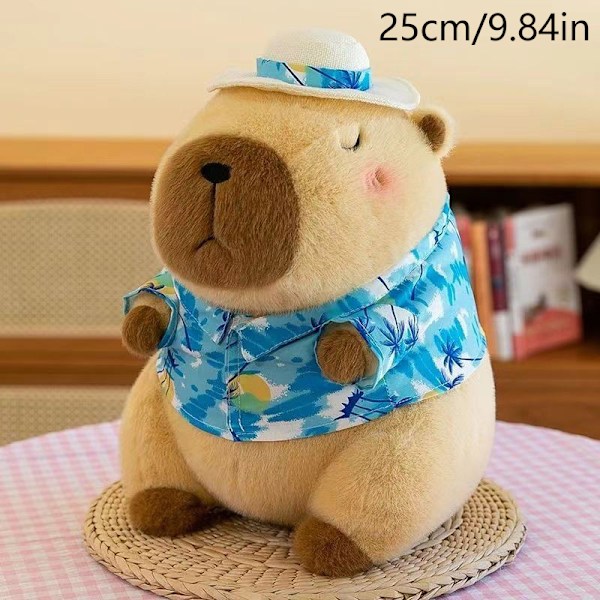 Gul And-Anka Badring Capybara Plyschleksak Strandkläder Fylld Dock Blue 25CM