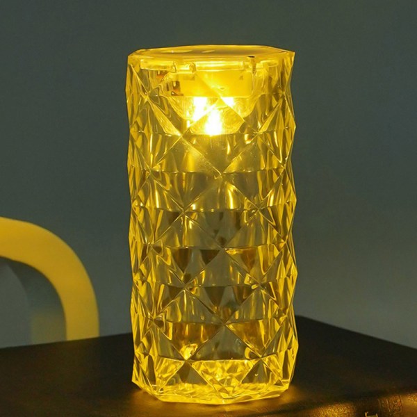 Krystall bordlampe LED barlampe Touch Golden skrivebordslampe yellow light