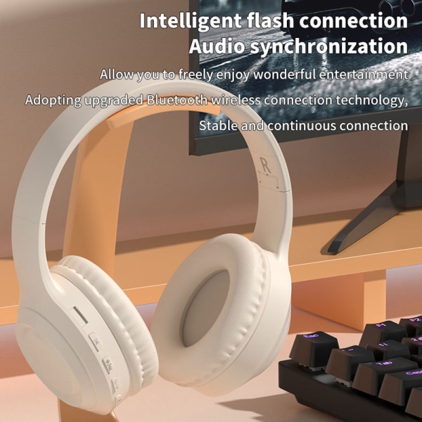 V9 Wireless Bluetooth 5.0 hopfällbara hörlurar med hörlurar black