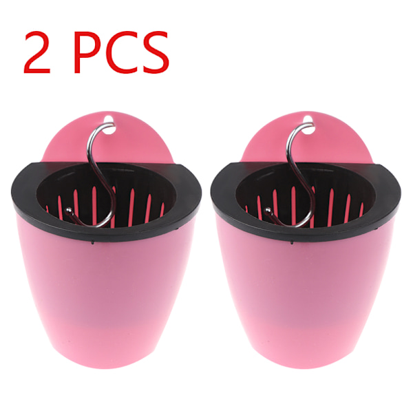 Trädgårdsskötsel Blomkrukor Kreativ vägg Lata blomkrukor Plast Fl Pink 2 pcs