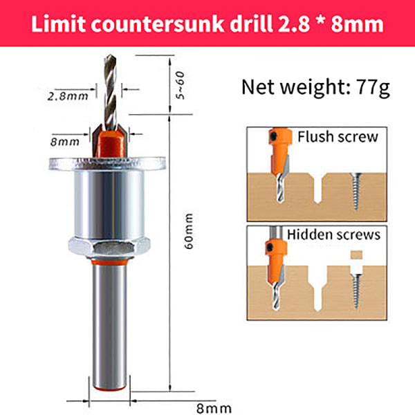 Säädettävä Router Core Limiter metalliseosporanterät Poraus type-A1