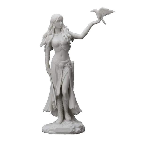 Harpiksstatuer Morrigan Den keltiske kampgudinnen Brown
