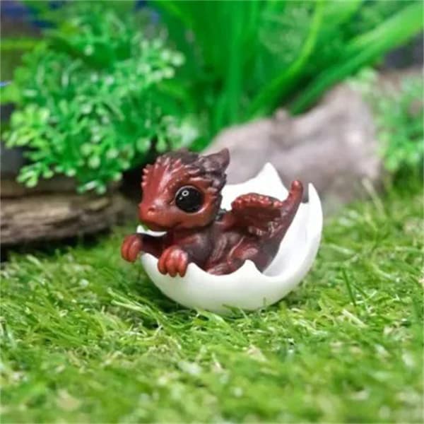 Nyfødt drage i egg 3D kunst drage statue liten miniatyr A4