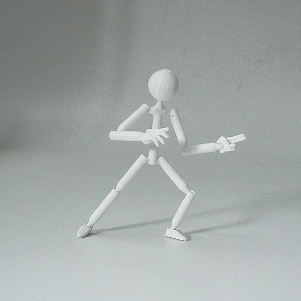 Multi-ed Multi Stickman Legetøj Bevægelig 3D Printet Mannequin Figur White