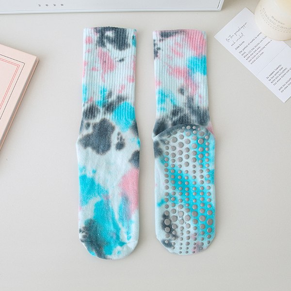 Kvinnelige Pilates Yoga Yoga Sokker Tie Dye Grip Sokker A5