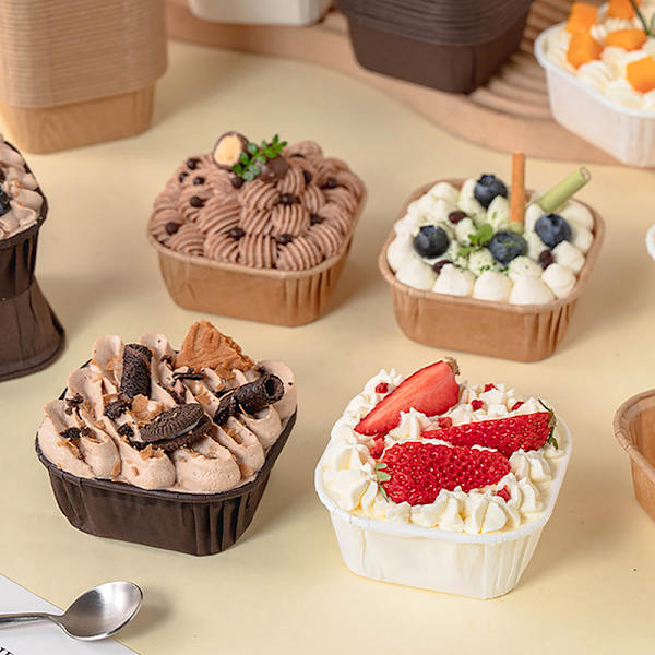 50 kpl / set Kakkumuotti Mold Kakku Muffinssi Cupcake Paperimukit Khaki