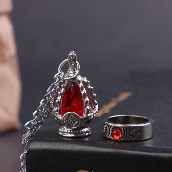 2kpl/ set Gem kaulakoru riipus set Gift Party Prop Red