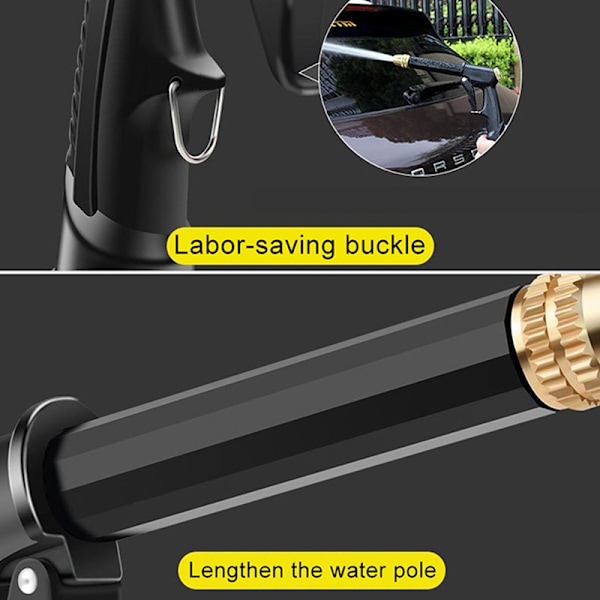Høytrykkssprayvann Munnstykke for hageslange Black