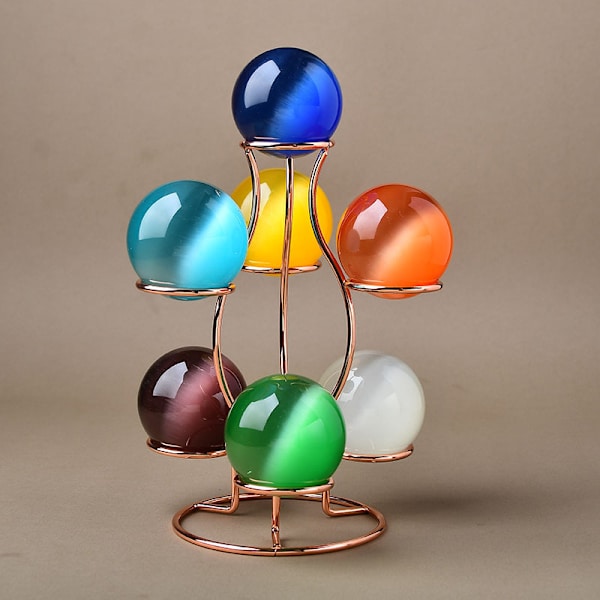 Seven Crystal Ball Seat Ball Display Stand Crystal Ball Bracket Silver L
