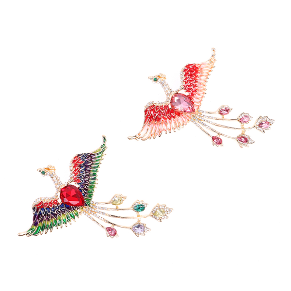 Crystal Phoenix rintakorut emali juhlarintaneula lahja Multicolor