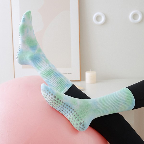 Kvinnelige Pilates Yoga Yoga Sokker Tie Dye Grip Sokker A7