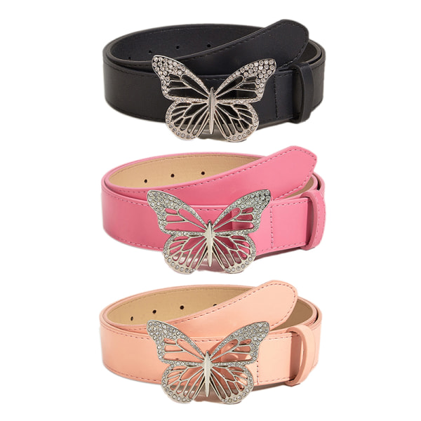 Unikt Diamond Butterfly Bælte Damemode Pink