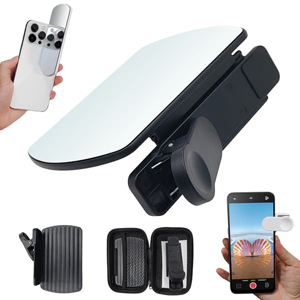 Smartphone Camera Mirror Reflection Clip Kit Black