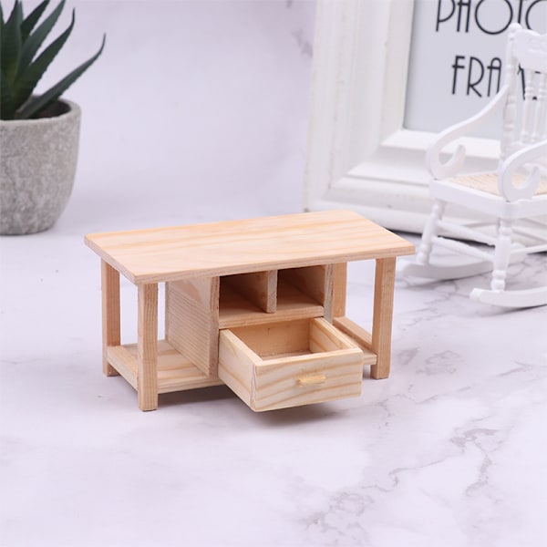 Dockhus Miniatyr tebord Modell DIY Möbeldekor