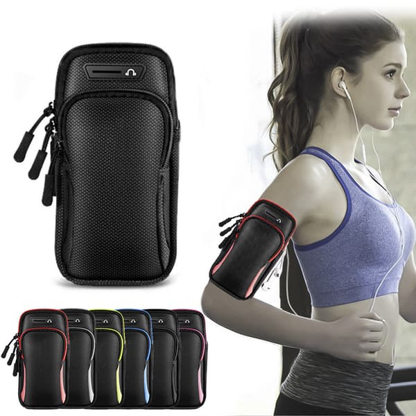 Gym Sport Løping Jogging Armbånd Armbånd Bag Black