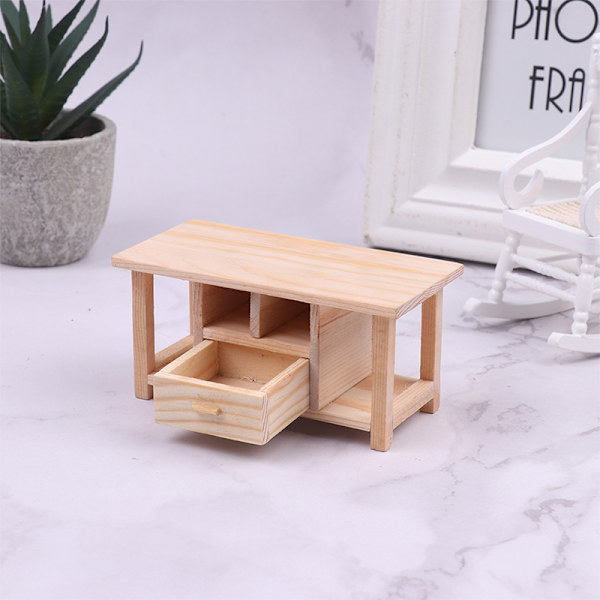 Dockhus Miniatyr tebord Modell DIY Möbeldekor