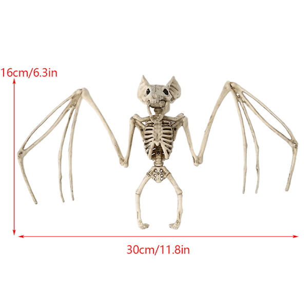 Halloween Horror Flaggermus Skjelett Skjelettmodell Festdekorasjon White