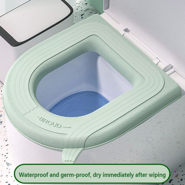 2 kpl WC-istuimen cover Pestävä wc-kannen pehmuste Green U-shaped