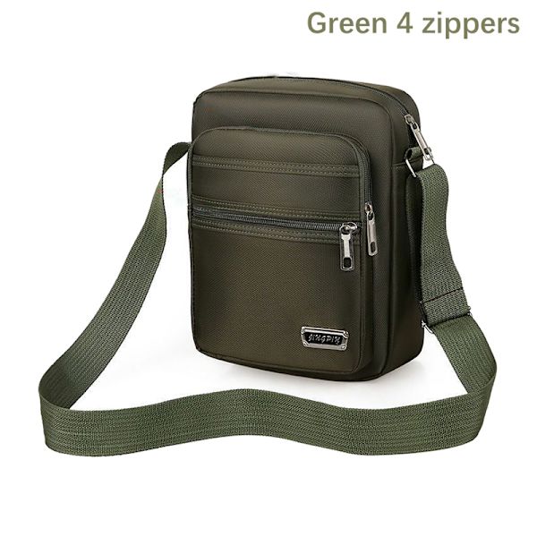 Axelväskor Resor Casual Förvaring Axelväska Messenger Bags Green 4 zippers