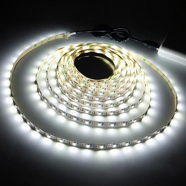 5V TV LED Baggrundsbelysning USB LED Strip Light Dekor Lampe Warm white-2M