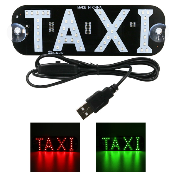 12V LED Bil Taxi Cab Indikator Energi Vindskylt Lampa Green