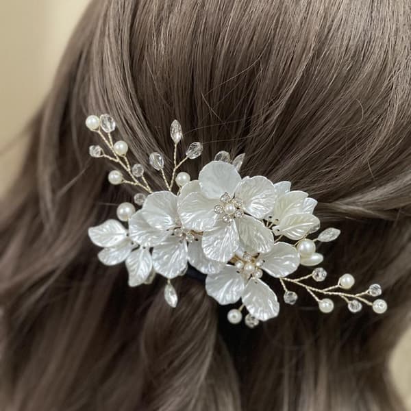 Perle Rhinestone Blomst Bryllup Hårspenne Hårtilbehør For Gold