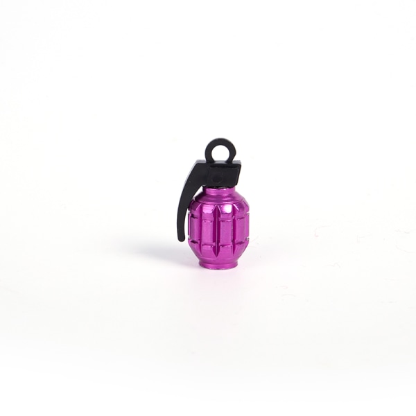 Grenad Tire Ventil Caps för Bil Motorcykel Cykel Aluminium Ventil S Purple