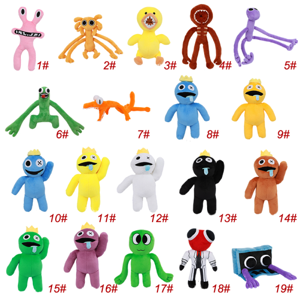 Rainbow Friends Stuffed Toys Blå Monster Plysjdukke for barn R