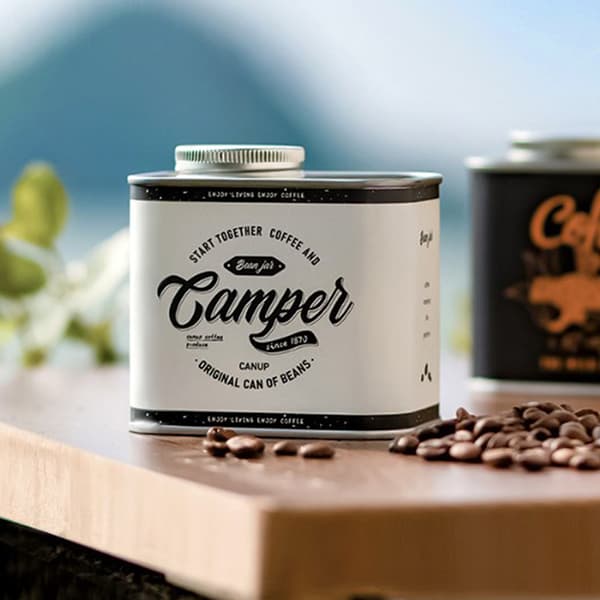 Kaffebønne lufttætte dåser Udendørs Camping Tin Box Friske dåser Black