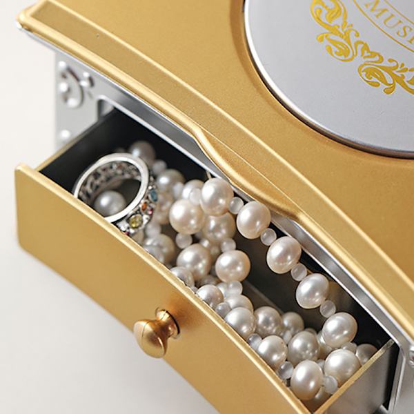 Klassisk roterende danser Ballerina Music Box smykker Organizer Red