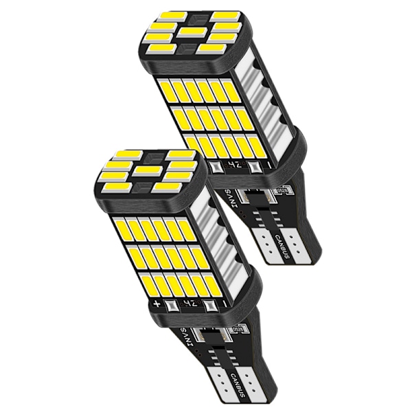 2x Canbus T16 T15 921 W16W LED-pære Backup-baklys for bil f White