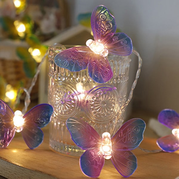 Butterfly LED Fairy String Lights Joulusisustusvalot Purple